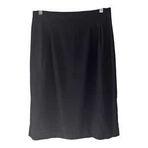 Vintage 90s David N. Black Pencil Skirt Sz 12 High Waist Made in USA Career Midi